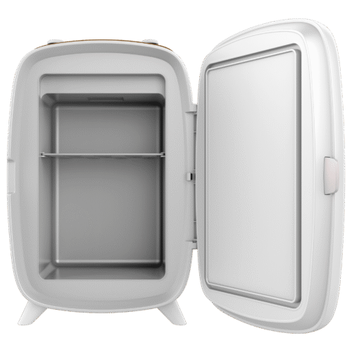 Imagen 2 Conserva tus cosméticos con la Bamba CoolingBeauty 6000 Mirror Rose. Nevera de 6L con espejo LED táctil y funciones de frío y calor para el cuidado facial.