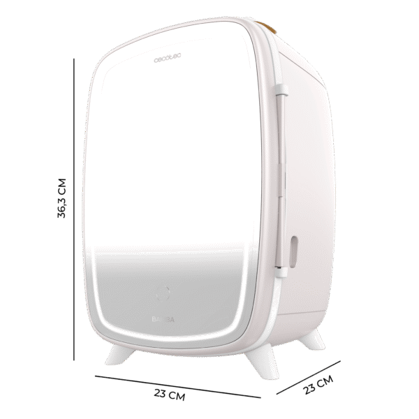 4442-Imagen-3 Imagen 3 Conserva tus cosméticos con la Bamba CoolingBeauty 6000 Mirror Rose. Nevera de 6L con espejo LED táctil y funciones de frío y calor para el cuidado facial.