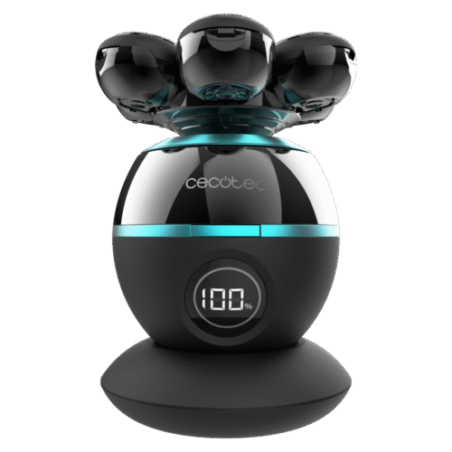 Imagen 2 Afeitadora de cabeza Cecotec Bamba PrecisionCare Skull Shaver con 7 cuchillas flotantes, pantalla digital y base de carga para un afeitado apurado.