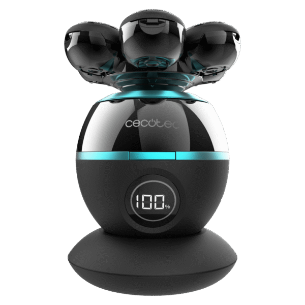 Imagen 2 Afeitadora de cabeza Cecotec Bamba PrecisionCare Skull Shaver con 7 cuchillas flotantes, pantalla digital y base de carga para un afeitado apurado.