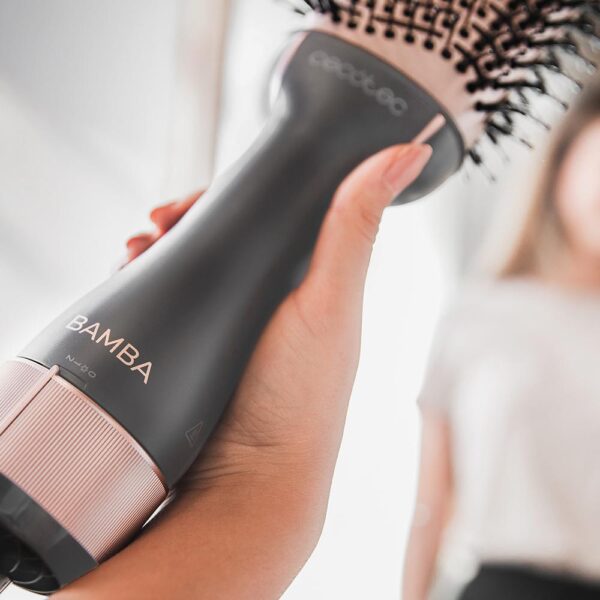 Imagen 8 Cepillo alisador de aire Bamba CeramicCare Single con 1200 W, revestimiento cerámico y 3 temperaturas para un cabello suave, brillante y sin encrespamiento.