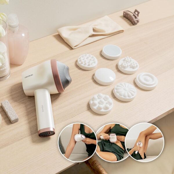 Imagen 4 Masajeador corporal anticelulítico Bamba SkinCare Push Up de Cecotec. Incluye 8 cabezales, 5 modos y 6 niveles de intensidad para un cuidado corporal profesional.