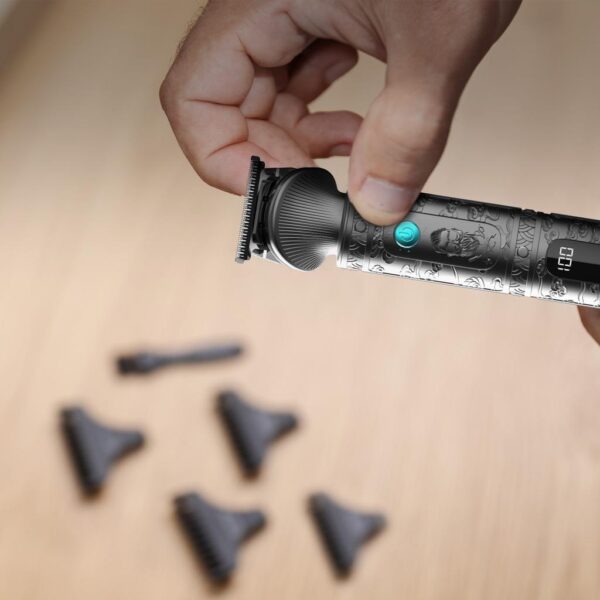 Imagen 4 Perfiladora de pelo Bamba PrecisionCare Samurai Profiling con cuchillas cerámicas, palanca de ajuste 0.5-3.5 mm y 4 peines guía para un corte preciso y suave.