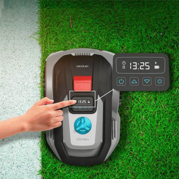 4477-Imagen-6 Imagen 6 El robot cortacésped Conga GrassHopper 300 con motor Digital Brushless cubre hasta 300 m2. Supera pendientes del 27% y dispone de sensor de lluvia.