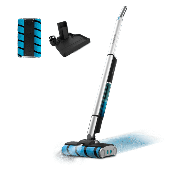 Imagen 2 Fregona eléctrica Cecotec con doble rodillo Wet Jalisco, 40 min de autonomía, spray pulverizador y base de autolimpieza. Limpieza impecable en una sola pasada.