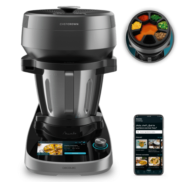 Imagen 3 Robot de cocina Mambo CooKing Victory con dispensador automático. Incluye jarra Victory de 5L, 45 funciones y miles de recetas guiadas paso a paso.