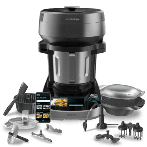 Imagen 2 Robot de cocina Mambo CooKing Unique con dispensador de alimentos ChefCrown. 45 funciones, jarra cerámica de 5L y miles de recetas guiadas paso a paso.