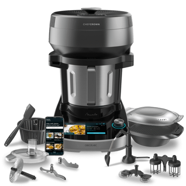4701-Imagen-2 Imagen 2 Robot de cocina Mambo CooKing Unique con dispensador de alimentos ChefCrown. 45 funciones, jarra cerámica de 5L y miles de recetas guiadas paso a paso.