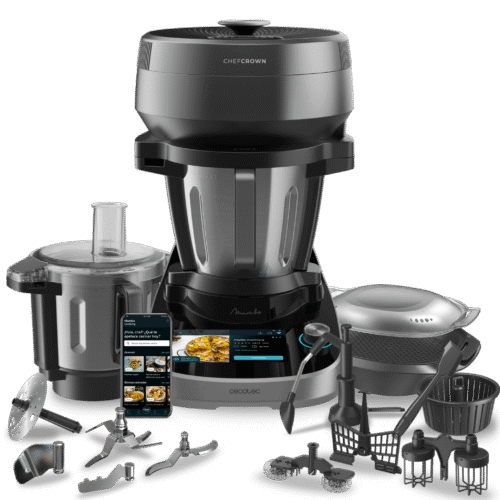 Imagen 2 Robot de cocina Mambo CooKing TotalGourmet con dispensador de alimentos y 45 funciones. Sistema de cocina guiada y jarras de 5L para máxima versatilidad.