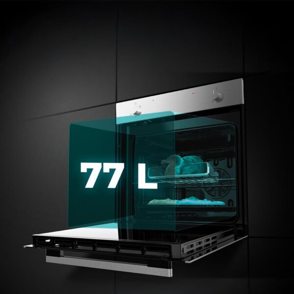 Imagen 7 Horno convencional Bolero Hexa C126001 Line A de 77L. Incluye 5 funciones, tecnología Steam Assist para recetas jugosas y limpieza Steam EasyClean. Clase A y 2800W.