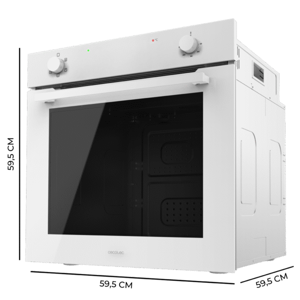 Imagen 3 Horno integrable Cecotec Bolero Hexa C126400 Glass White de 80L, 2800W y clase energética A. Diseño elegante en cristal blanco con 5 funciones de cocción.