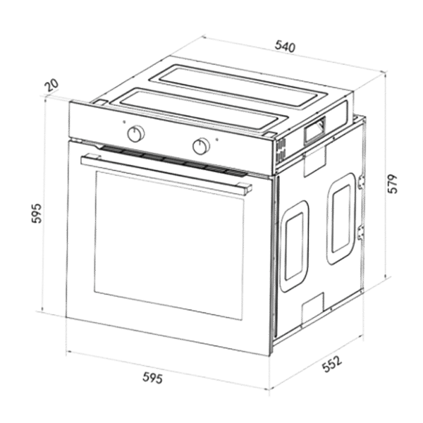 Imagen 6 Horno integrable Cecotec Bolero Hexa C126400 Glass White de 80L, 2800W y clase energética A. Diseño elegante en cristal blanco con 5 funciones de cocción.