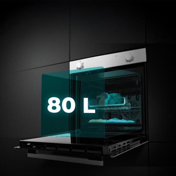 Imagen 7 Horno integrable Cecotec Bolero Hexa C126400 Glass White de 80L, 2800W y clase energética A. Diseño elegante en cristal blanco con 5 funciones de cocción.