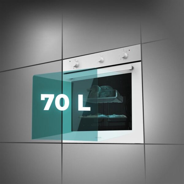 Imagen 5 Horno Bolero Hexa M236000 Glass White Time de 70L con 6 funciones, Steam Assist y eficiencia Clase A. Diseño en cristal blanco y triple acristalamiento.