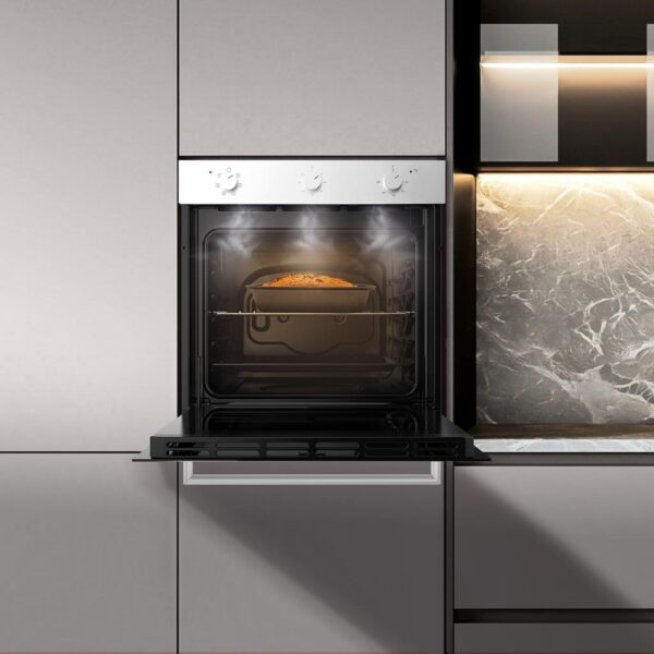 Imagen 7 Horno Bolero Hexa M236000 Glass White Time de 70L con 6 funciones, Steam Assist y eficiencia Clase A. Diseño en cristal blanco y triple acristalamiento.