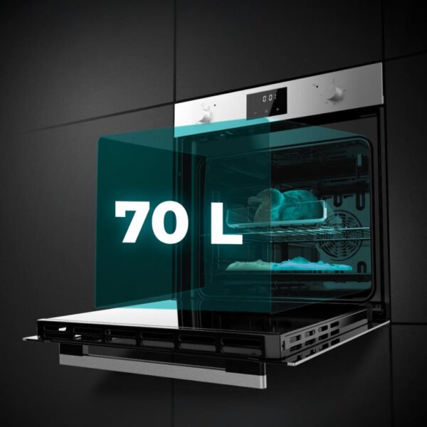 Imagen 5 Horno integrable Cecotec Bolero Hexa M226001 de 70L, clase A y 2800W. Con 7 funciones, Steam Assist para cocción al vapor y limpieza Steam EasyClean.