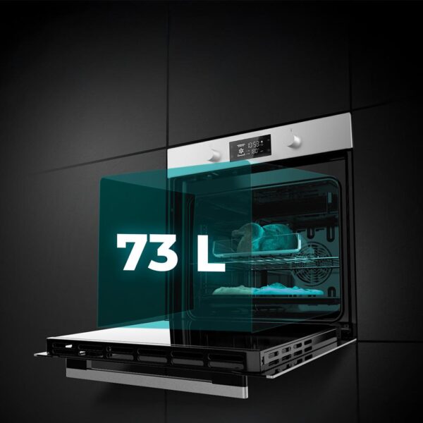 Imagen 5 Horno pirolítico Cecotec Bolero Hexa P526000 Line A con 73L de capacidad, 9 funciones, 2800W y limpieza automática. Eficiencia energética A y diseño integrable.