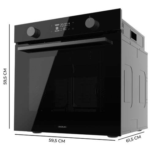 Imagen 2 Horno pirolítico Bolero Hexa P526000 Glass Black de 73L, 9 funciones y 2800W. Eficiencia clase A con limpieza automática por pirólisis y modo convección.