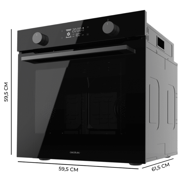 Imagen 2 Horno pirolítico Bolero Hexa P526000 Glass Black de 73L, 9 funciones y 2800W. Eficiencia clase A con limpieza automática por pirólisis y modo convección.