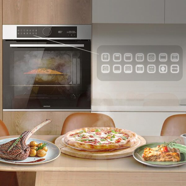 Imagen 6 Horno pirolítico Bolero Hexa P516000 de 73L, clase A y 3250W. Con 14 funciones, Pizza Master y Airfryer Master para resultados profesionales en cada receta.