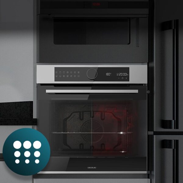 Imagen 8 Horno pirolítico Bolero Hexa P516000 de 73L, clase A y 3250W. Con 14 funciones, Pizza Master y Airfryer Master para resultados profesionales en cada receta.