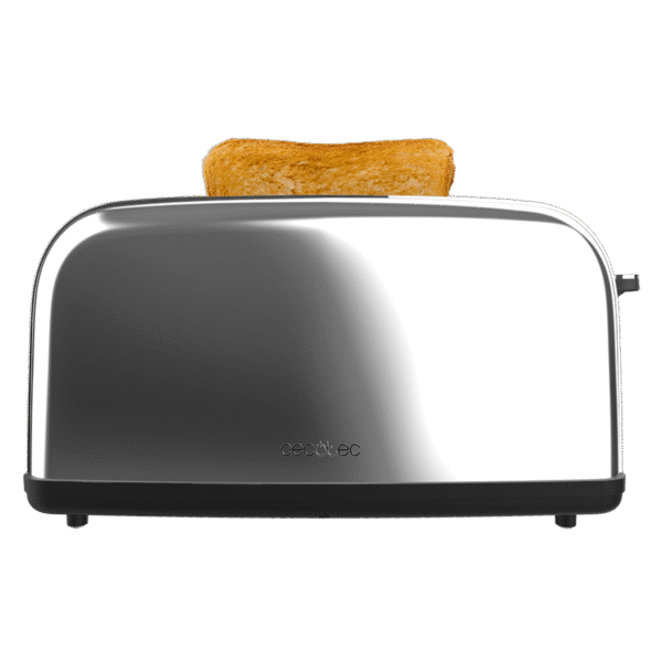 Imagen 3 Tostadora de acero inoxidable con 850 W y ranura larga para panes gruesos. Incluye soporte para panecillos, 7 niveles de tostado y bandeja recogemigas extraíble.