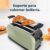 Imagen 8 Tostador vertical verde de acero inoxidable con 1500 W y doble ranura larga. Incluye soporte para panecillos, bandeja recogemigas y 7 niveles de tostado.