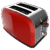 Imagen 2 Tostador rojo de 850 W con doble ranura corta y acabado en acero. Incluye 3 funciones, 5 niveles de potencia y bandeja recogemigas para un tostado uniforme.