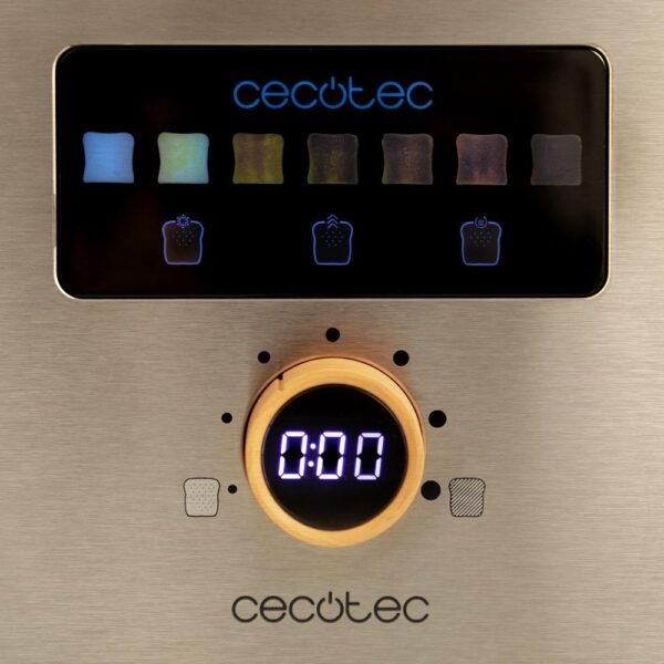 Imagen 6 Tostador Cecotec Touch&Toast Extra Double de 1500 W con pantalla táctil. Doble ranura larga para 4 tostadas, acabado en acero y funciones preconfiguradas.
