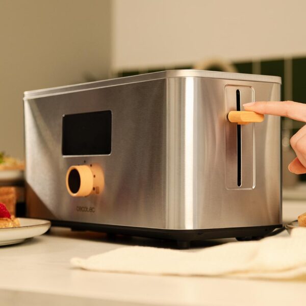 Imagen 8 Tostador Cecotec Touch&Toast Extra Double de 1500 W con pantalla táctil. Doble ranura larga para 4 tostadas, acabado en acero y funciones preconfiguradas.