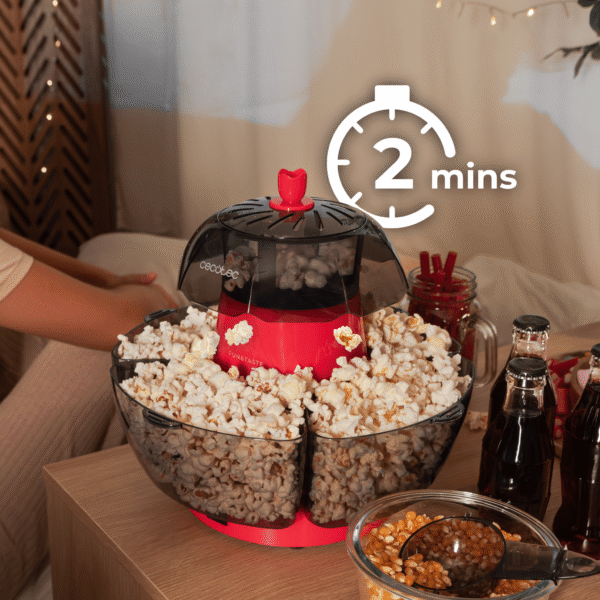 Imagen 5 Palomitero Fun&Taste P'Corn Lotus de 1200 W. Sistema de aire caliente para palomitas sanas en 2 min. Incluye 4 recipientes extraíbles de 4,5 L total.