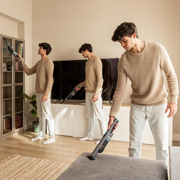 4895-Imagen-5 Imagen 5 Aspiradora de mano Conga Rockstar Micro+ Clean&Car con motor Digital Brushless de 210 W, 20 kPa de succión y 40 min de autonomía. Perfecta para hogar y coche.
