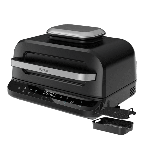 Vista frontal del microondas digital Cecotec Proclean 2500 con panel de control táctil y mando giratorio