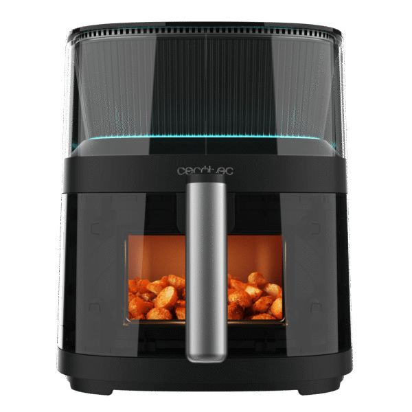 Vista frontal del microondas digital Cecotec Proclean 2500 con panel de control táctil y mando giratorio