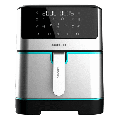 Vista frontal del microondas digital Cecotec Proclean 2500 con panel de control táctil y mando giratorio