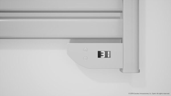 Imagen 3 Radiador toallero eléctrico Cecotec Ready Warm 9000 Twin Towel White de 500 W. Diseño moderno, pantalla LED, temporizador, protección IP24 y 2 modos.