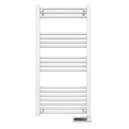 Imagen 2 Radiador toallero eléctrico Cecotec ReadyWarm 9200 Smart Towel White de 750 W. Diseño elegante con pantalla LED, control táctil, temporizador y 3 modos.