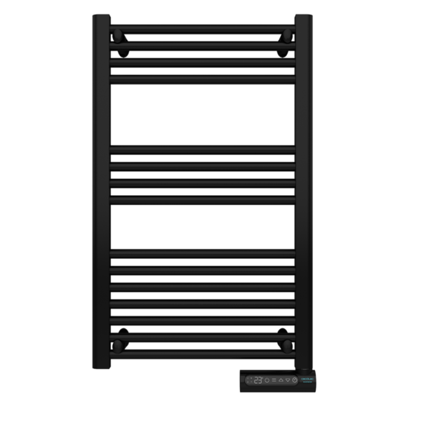 Imagen 2 Radiador toallero eléctrico Cecotec ReadyWarm 9100 Smart Towel Black de 500W y bajo consumo. Incorpora pantalla LED, control táctil y temporizador.