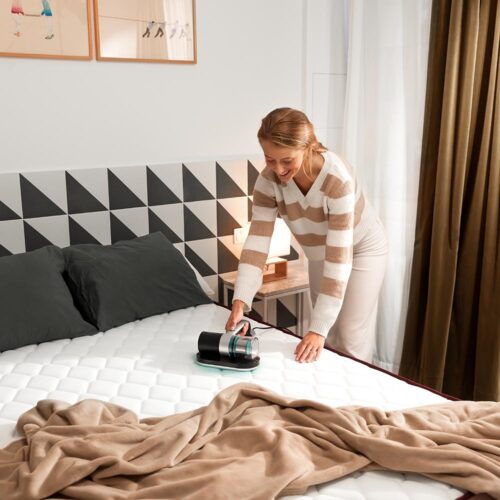 Imagen 2 Aspirador de colchones con 300 W y 10 kPa de succión. Incorpora luz UV-C que elimina el 99,9 % de alérgenos y tecnología de aire caliente desinfectante.