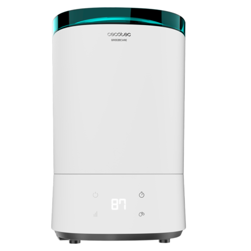 Imagen 2 Mejora el ambiente con el Humidificador BreezeCare 3000 de Cecotec. Depósito de 5,5L, 330 ml/h de vapor, filtro cerámico y autonomía de hasta 24 horas continuas.