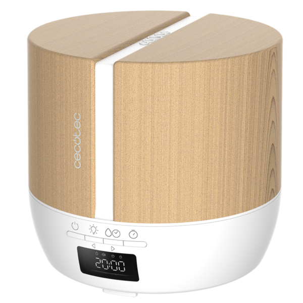 Imagen 2 Difusor de aromas PureAroma 550 Connected White Woody con 500 ml, altavoz Bluetooth, control por App y pantalla LED. Humidificador ultrasónico para 30 m².