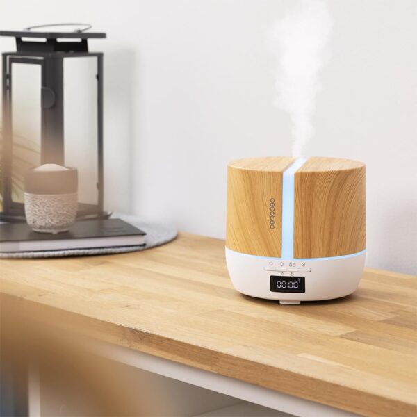 Imagen 4 Difusor de aromas PureAroma 550 Connected White Woody con 500 ml, altavoz Bluetooth, control por App y pantalla LED. Humidificador ultrasónico para 30 m².