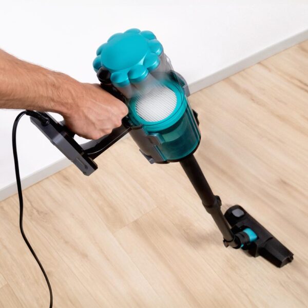 Imagen 8 Aspirador vertical Conga Popstar 600 Vital de 600 W y 18 kPa. Tecnología ciclónica, cepillo motorizado y filtro de alta eficiencia para una limpieza profunda.