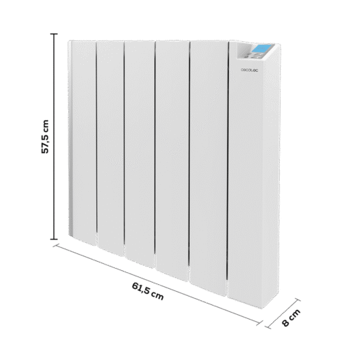 Imagen 2 Emisor térmico cerámico de 1500 W y 6 elementos. Radiador de aluminio con control WiFi, 4 modos, temporizador y protección IPX4 ideal para estancias de 20 m2.