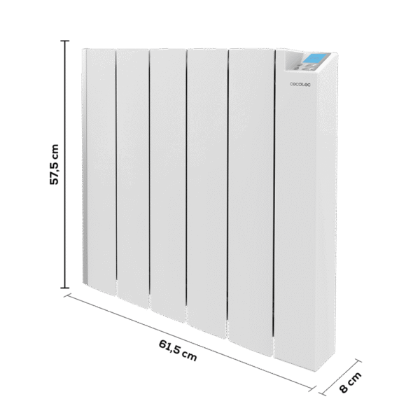 Imagen 2 Emisor térmico cerámico de 1500 W y 6 elementos. Radiador de aluminio con control WiFi, 4 modos, temporizador y protección IPX4 ideal para estancias de 20 m2.