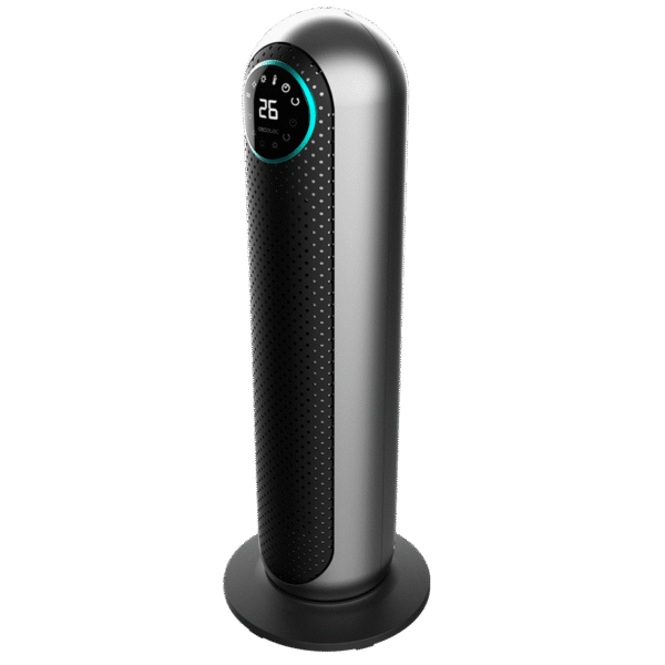 5826-Imagen-3 Imagen 3 Calefactor cerámico vertical de 2200 W con oscilación, pantalla LED y mando a distancia. Termostato regulable y temporizador para estancias de hasta 22 m².