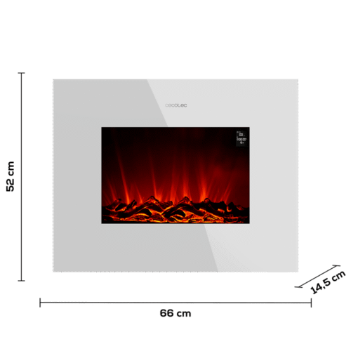 Imagen 2 Chimenea eléctrica de 26” con 2000 W, control WiFi y mando a distancia. Calienta estancias de 25 m² con efecto de llamas realistas LED ajustables.