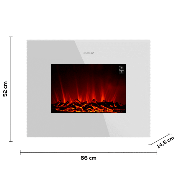 Imagen 2 Chimenea eléctrica de 26” con 2000 W, control WiFi y mando a distancia. Calienta estancias de 25 m² con efecto de llamas realistas LED ajustables.