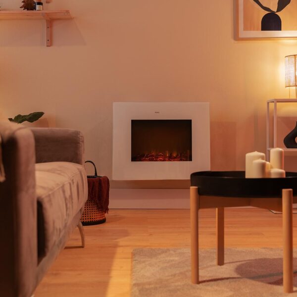 Imagen 6 Chimenea eléctrica de 26” con 2000 W, control WiFi y mando a distancia. Calienta estancias de 25 m² con efecto de llamas realistas LED ajustables.