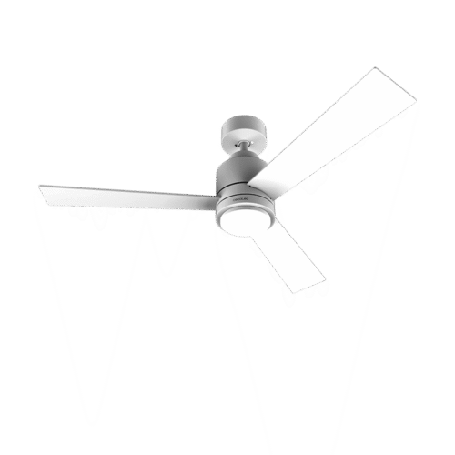 Imagen 2 Ventilador de techo blanco de 48” con motor DC 30W y luz LED. Silencioso, con mando a distancia, 6 velocidades y función verano-invierno para climatización.